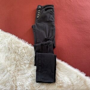 American eagle distressed super hirise jeggings 00